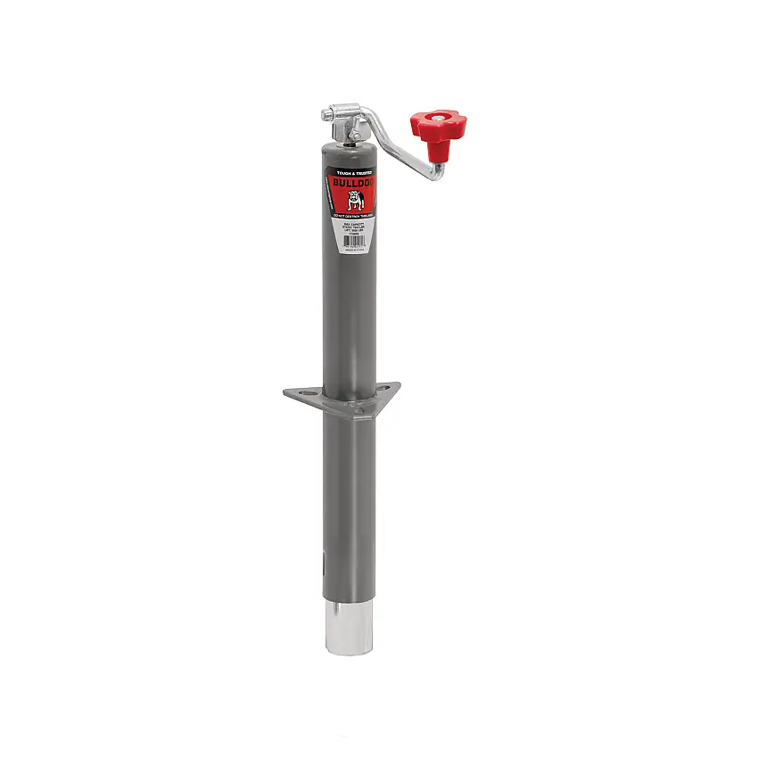 Bulldog Round Trailer Jack, A-Frame, 5,000 lbs. Lift Capacity, Top Wind, Bolt-On, 15 in. Travel BD175000