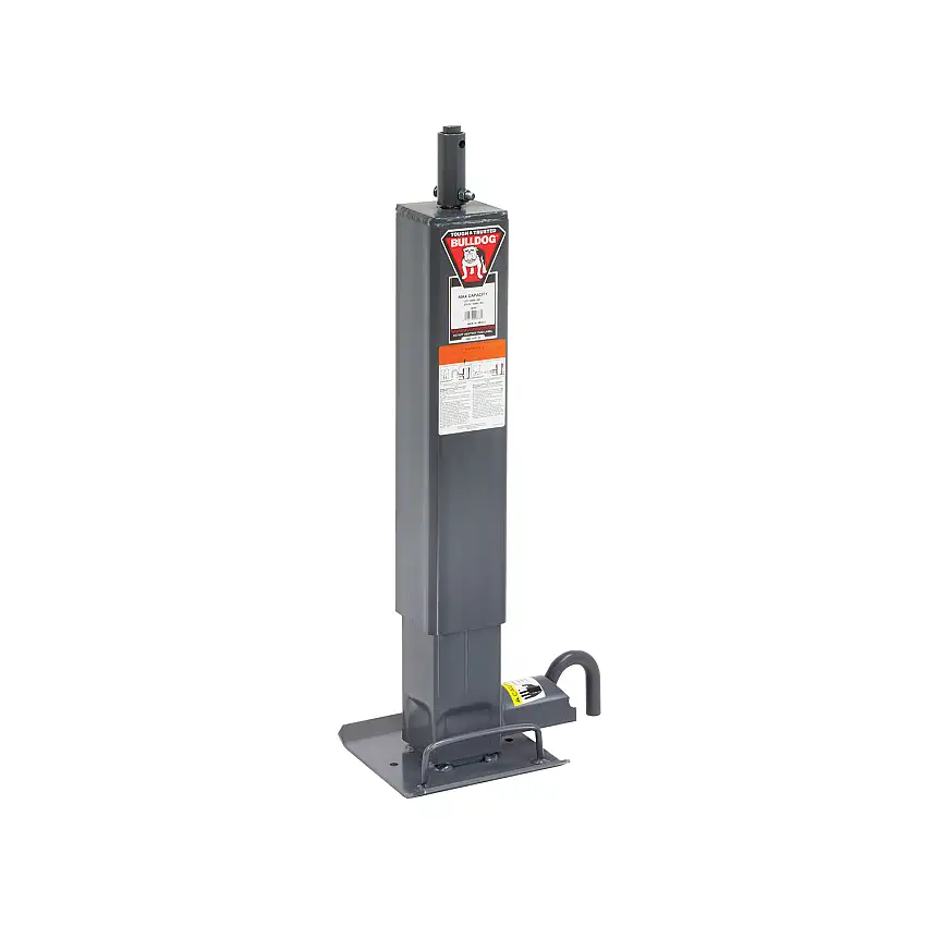 Bulldog HD Square Trailer Jack, 12,000 lbs. Support Capacity, Top Wind, 12-1/2 in. Travel, No Handle
