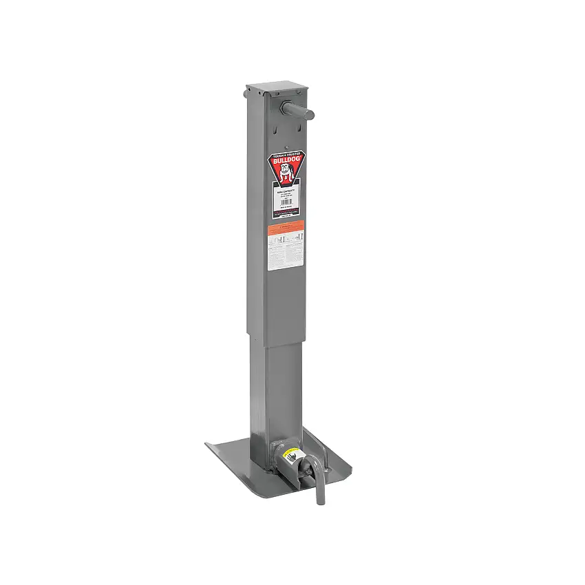 Bulldog HD Square Trailer Jack, 12,000 lbs. Support Capacity, Side Wind, 12-1/2 in. Travel, No Handle BD182411