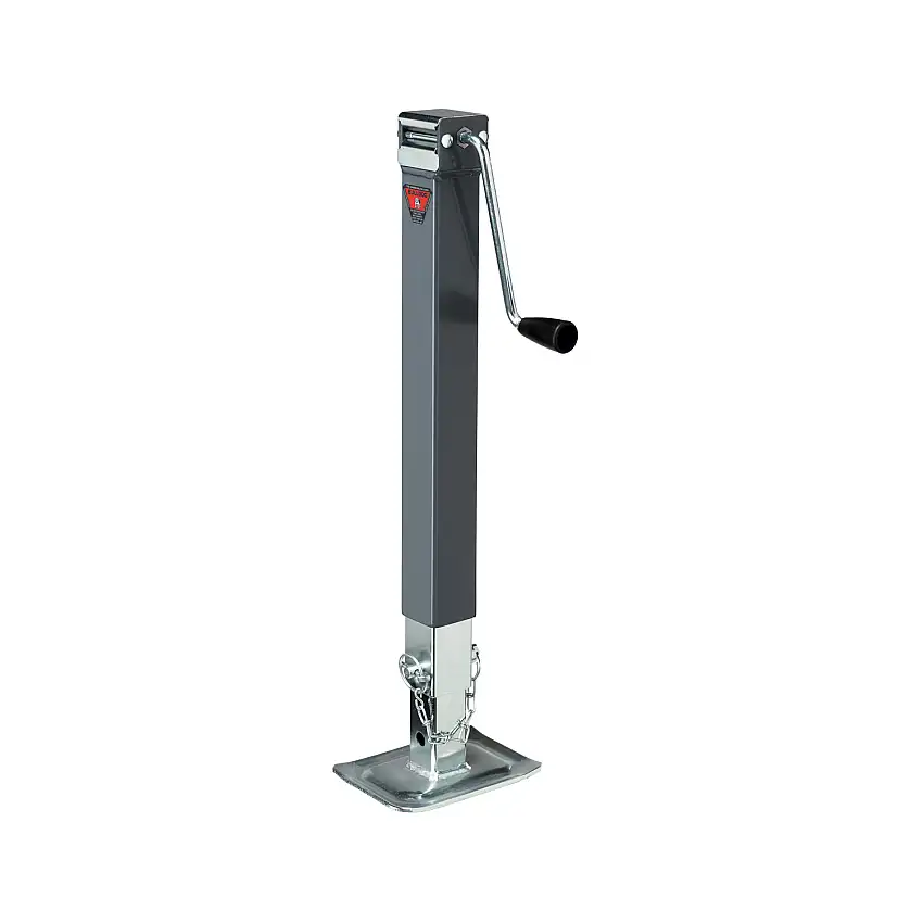 Bulldog Square Trailer Jack, No Mount, 8,000 lbs. Support Capacity, Side Wind, Weld-On, 15 in. Travel BD1907540176
