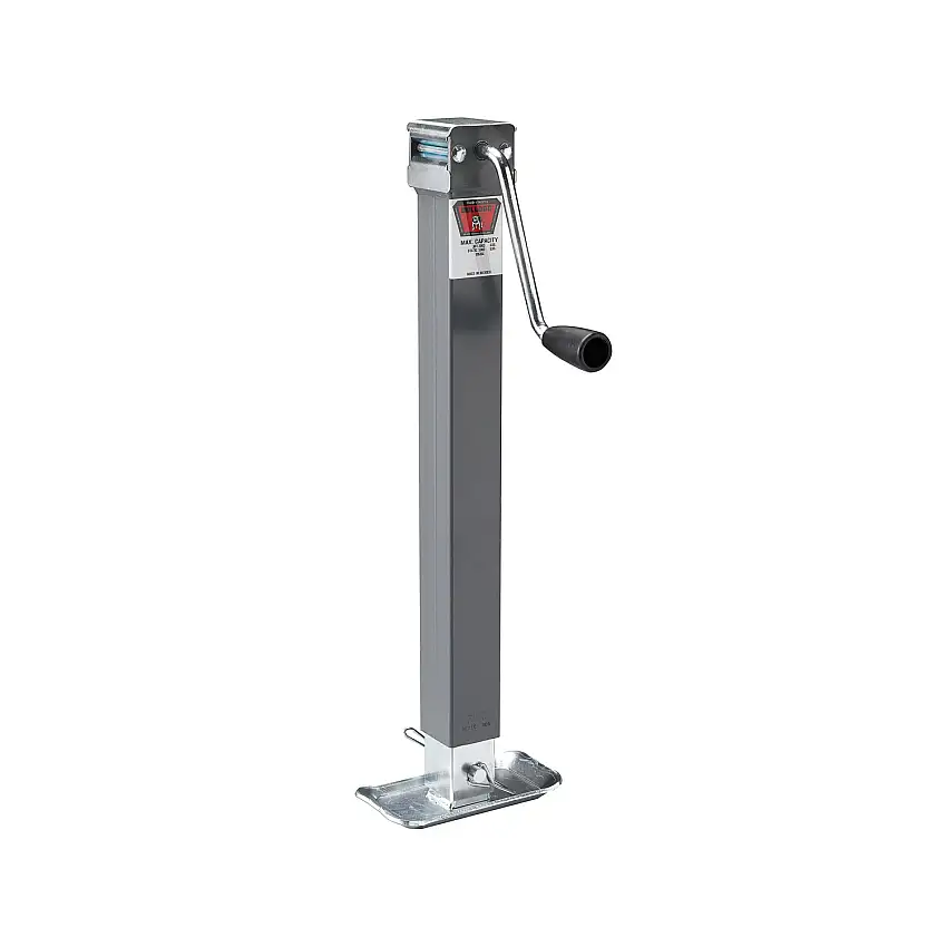 Bulldog Square Trailer Jack, No Mount, 5,000 lbs. Support Capacity, Side Wind, Weld-On, 15 in. Travel BD195354