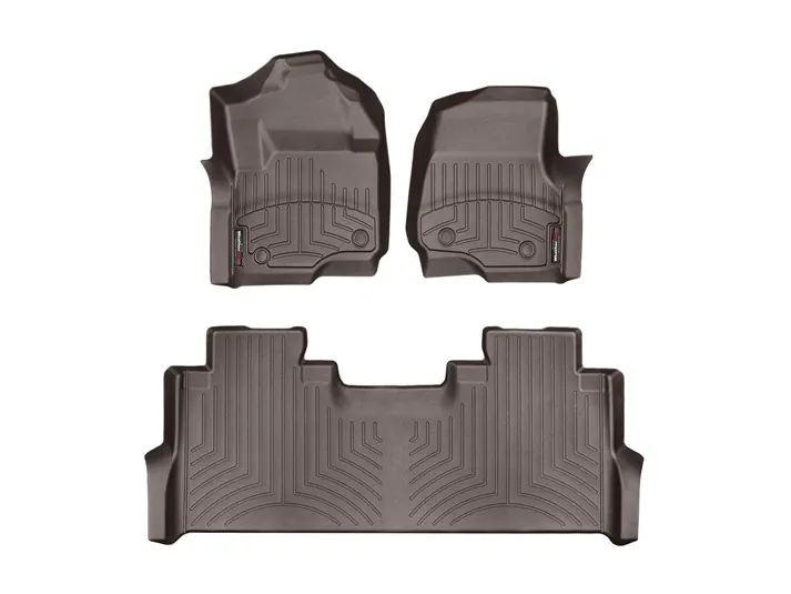 2017-2020 Ford F250 & F350 WeatherTech Laser Measured Front & Rear Floor Mats (Cocoa) WT-| 471012-1-2