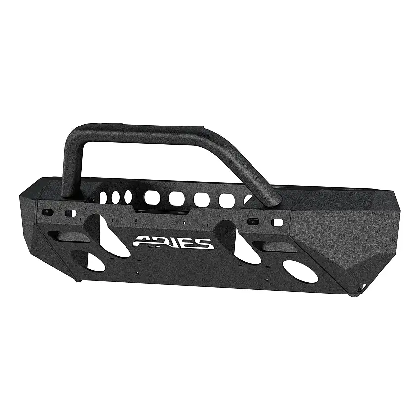 ARIES 2082050 TrailChaser Black Steel Front Bumper with Brush Guard and Winch Mount, Select Jeep Wrangler JK