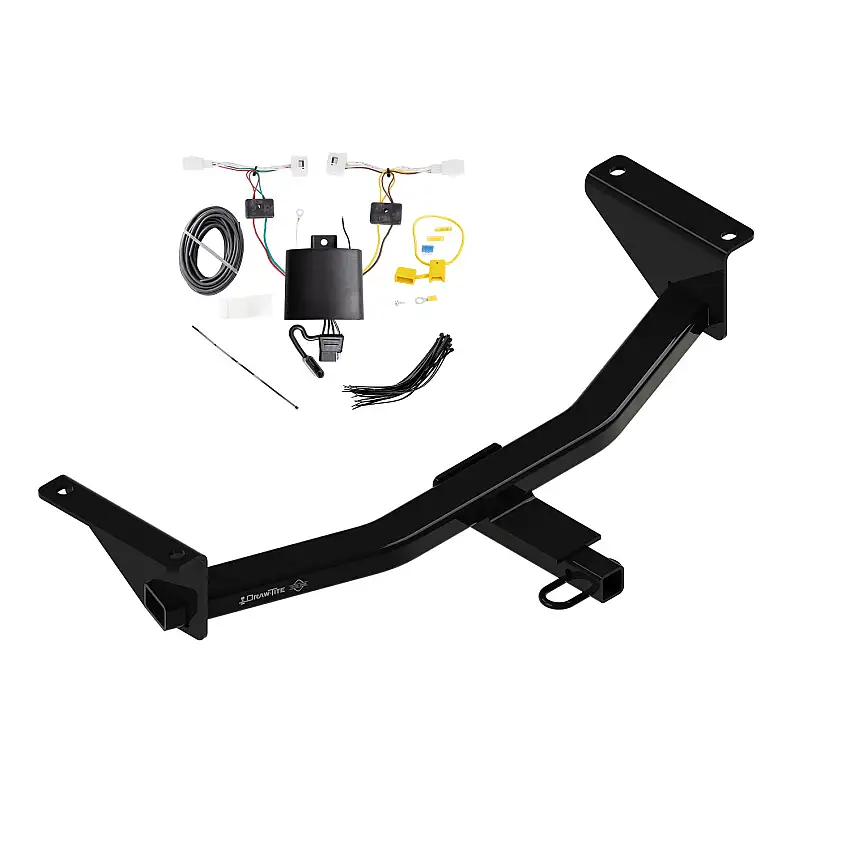 2019-2024 Mazda 3 SedanDraw-Tite Class 1 Trailer Hitch, 1-1/4 Inch Square Receiver Bundle w/ Plug-n-Play T-One Wiring Harness