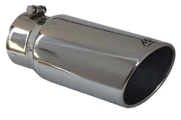 MBRP 2.5 inch Inlet to 4 inch Outlet Polished 304 Stainless Steel Dual-Walled Angle-Cut Exhaust Tip | MBR| T5123