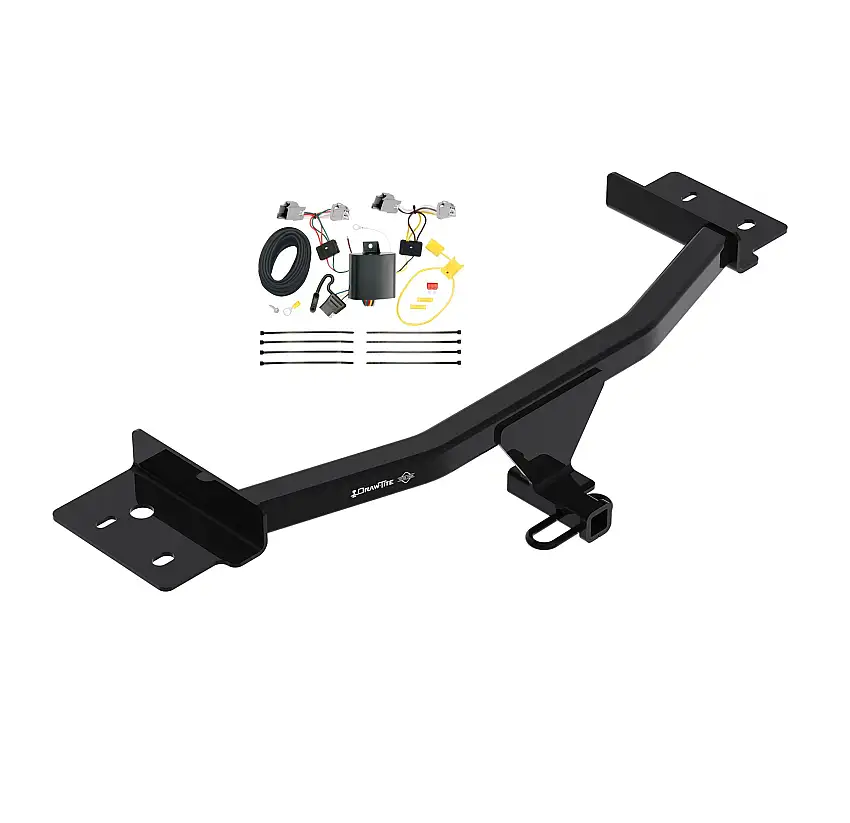 2020-2023 Ford Explorer Draw-tite Class 2 Trailer Hitch, 1-1/4 Inch Square Receiver Bundle w/ Plug-n-Play T-One Wiring Harness