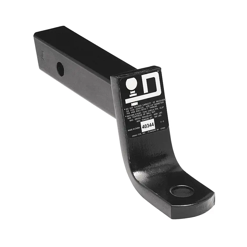 Draw-Tite Trailer Hitch Ball Mount, Fits 2 Inch Square Receiver, 4 Inch Drop, 2.75 Inch Rise, 7,500 lbss. Capacity, Black