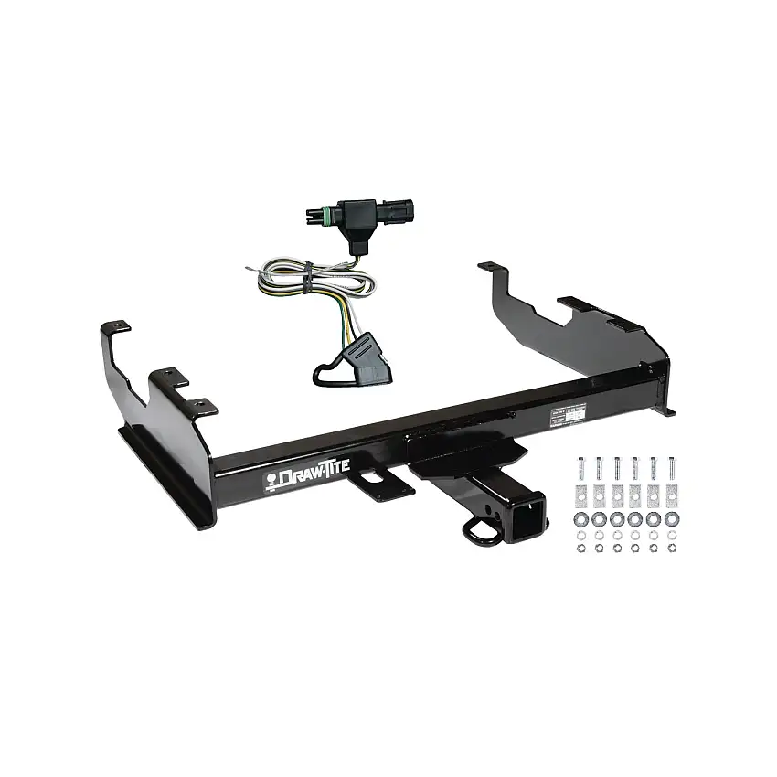 1985-1986 Chevrolet K30 w/8' Bed Draw-tite Class 4 Trailer Hitch, 2 Inch Square Receiver Bundle w/ Plug-n-Play T-One Wiring Harness