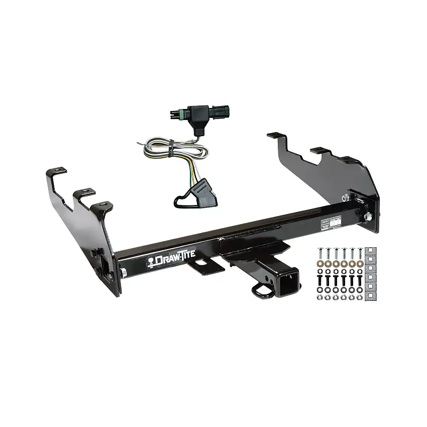 1985-1986 Chevrolet C30 w/Deep Drop Bumper Draw-tite Class 3 Trailer Hitch, 2 Inch Square Receiver Bundle w/ Plug-n-Play T-One Wiring Harness