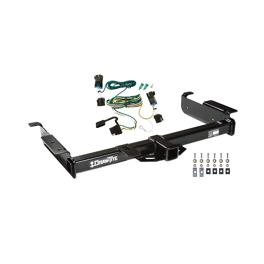 2003-2003 GMC Savana 3500 Draw-tite Class 4 Trailer Hitch, 2 Inch Square Receiver Bundle w/ Plug-n-Play T-One Wiring Harness