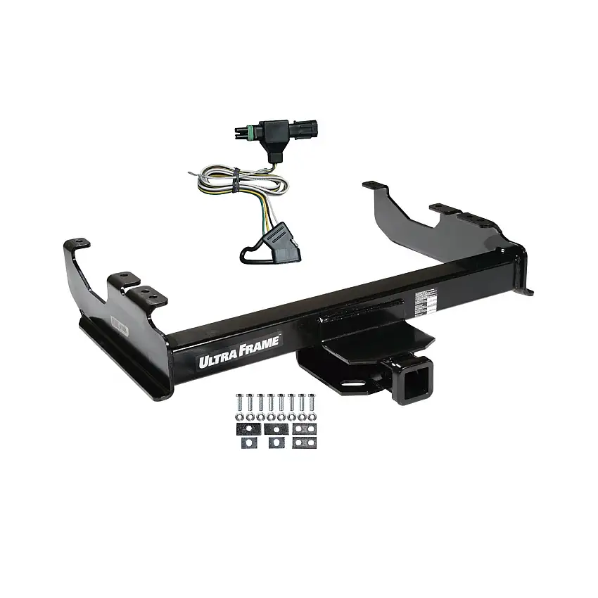 1988-1991 Chevrolet C2500 Crew Cab Draw-tite Class 5 Trailer Hitch, 2 Inch Square Receiver Bundle w/ Plug-n-Play T-One Wiring Harness 41938