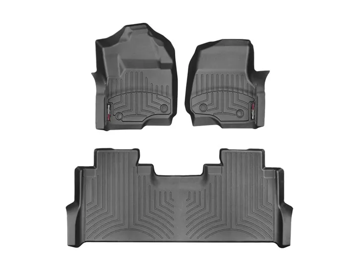 2017-2020 Ford F250 & F350 WeatherTech SuperCrew Front & Rear Floor Liner (Black) WT-| 441012-1-2