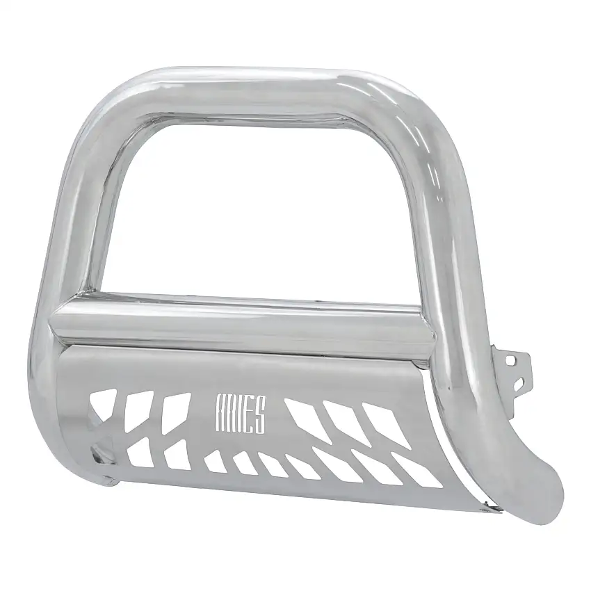 ARIES 45-4006 Big Horn 4-Inch Polished Stainless Steel Bull Bar, Select Chevrolet Silverado, GMC Sierra 2500, 3500 HD