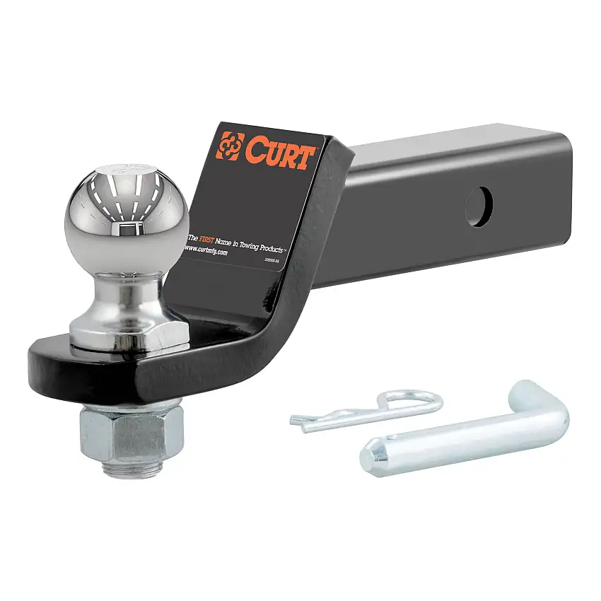 CURT Loaded Ball Mount with 2" Ball (2" Shank, 7,500 lbss., 2" Drop) Trailer Hitch Ball Mount