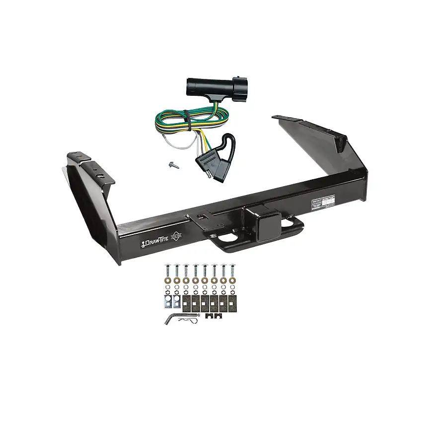 1980-1986 Ford F-350 Except w/Custom Fascia Draw-tite Titan Class 5 Trailer Hitch, 2-1/2 Inch Square Receiver Bundle w/ Plug-n-Play T-One Wiring Harness