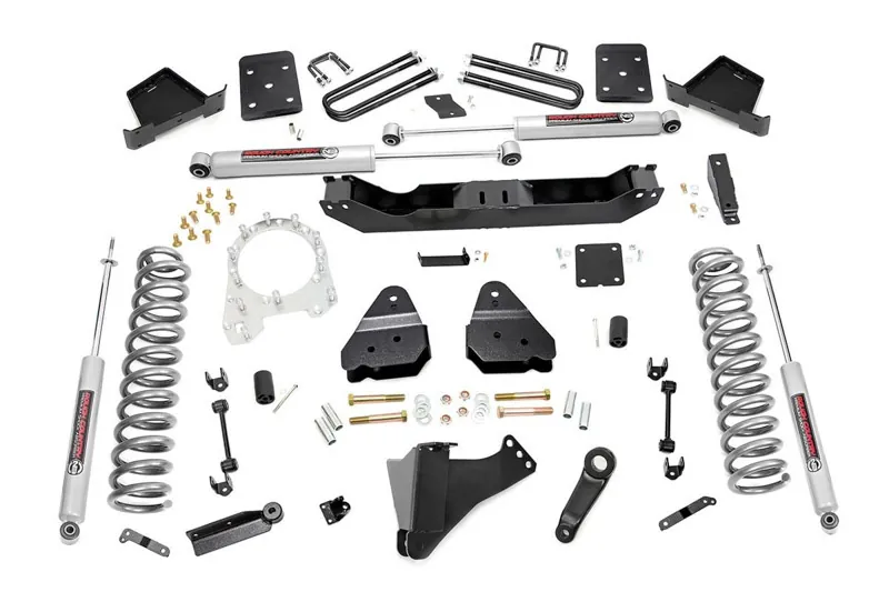2017-2019 Ford F250 & F350 4WD Rough Country 6 inch Lift Kit without Factory Overload Springs & 4 inch Rear Axle RC-| 51320