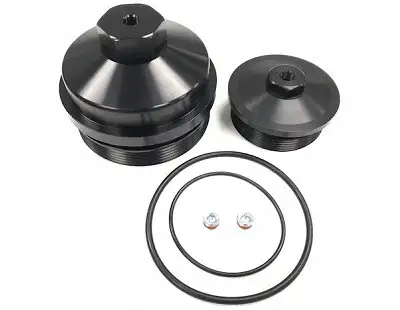 SWAG 03-07 6.0L Powerstroke Billet Engine Oil and Fuel Filter Cap SetSWF-60B-CAP