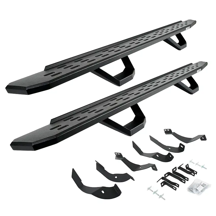 Go Rhino 6960518720PC RB30 Running Boards with Mounting Brackets, 2 Pairs Drop Steps Kit