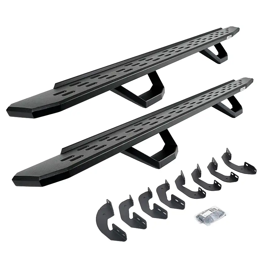 Go Rhino 6964168720PC RB30 Running Boards with Brackets, 2 Pairs Drop Steps Kit - Crew Max
