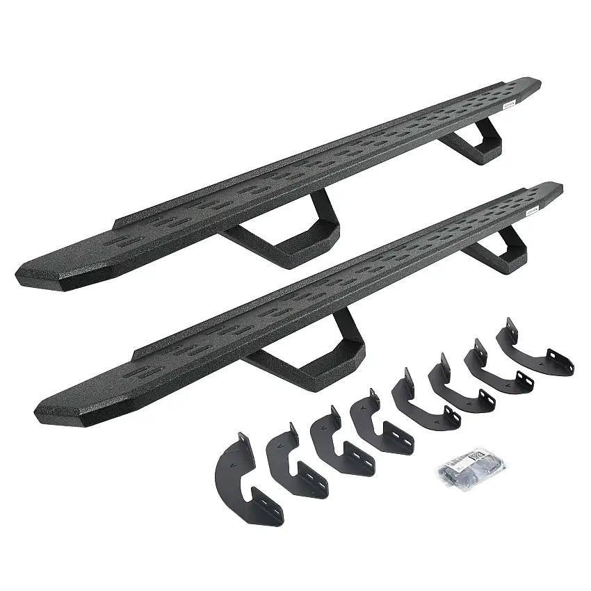 Go Rhino 6964168720T RB30 Running Boards with Brackets, 2 Pairs Drop Steps Kit - Crew Max