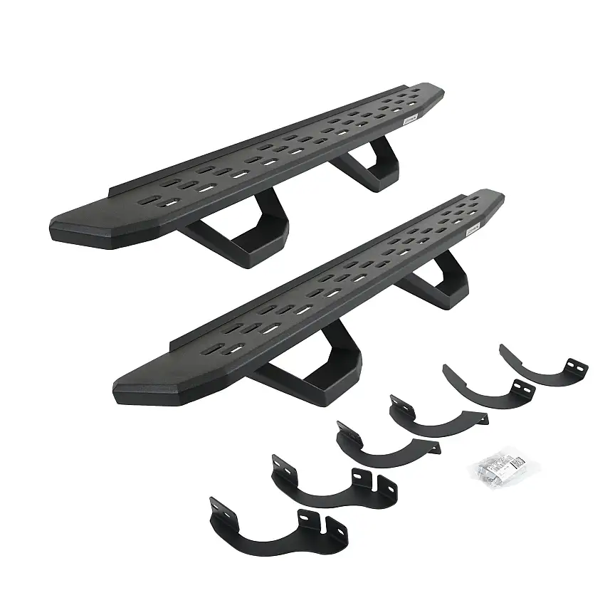 Go Rhino 6964256820PC RB30 Running Boards with Mounting Brackets, 2 Pairs Drop Steps Kit