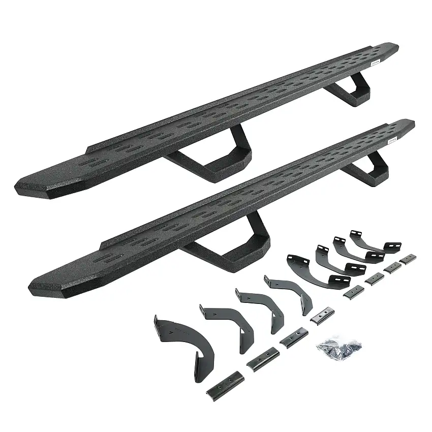 Go Rhino 6964368720T RB30 Running Boards with Brackets, 2 Pairs Drop Steps Kit - Crew Max