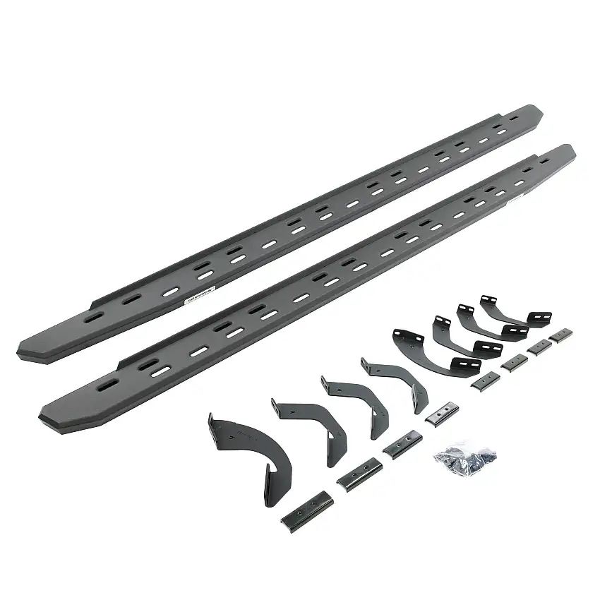 Go Rhino 69643687SPC RB30 Slim Line Running Boards with Brackets Kit - Crew Max Only