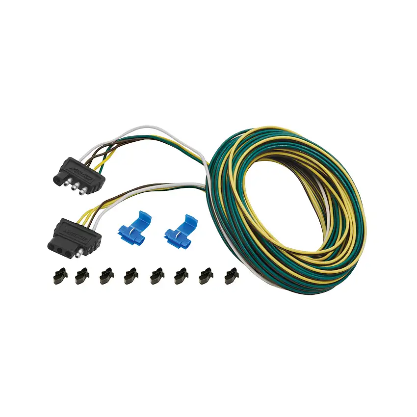 Wesbar Wiring Connector, 4-Way Flat Trailer End, 25 ft. Length Wire WB707103