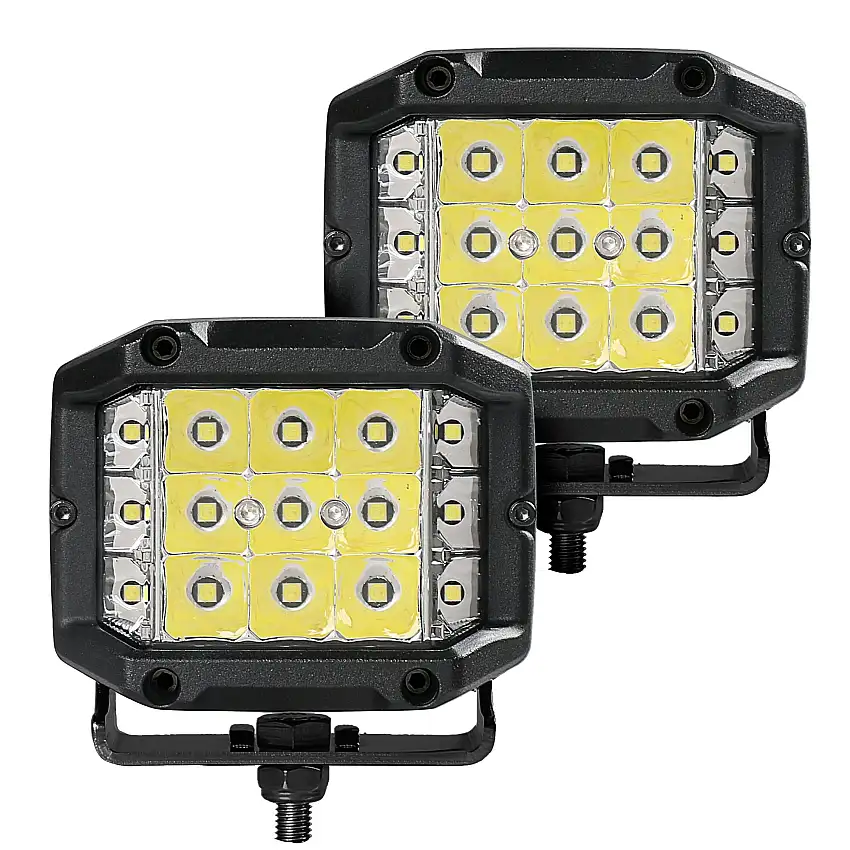 Go Rhino 750300323SCS Bright Series - SIDELINE 4x3 LED Spot Lights, Pair