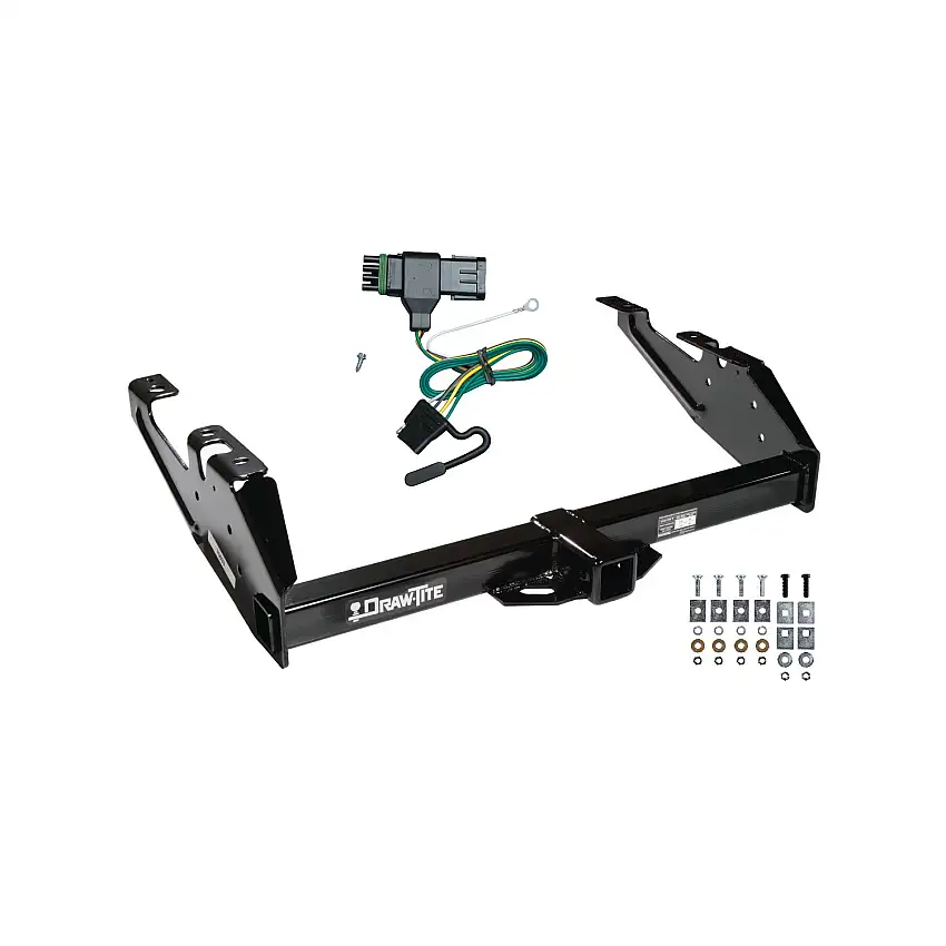 1992-2000 Chevrolet K3500 Crew Cab Draw-tite Class 3 Trailer Hitch, 2 Inch Square Receiver Bundle w/ Plug-n-Play T-One Wiring Harness 75033