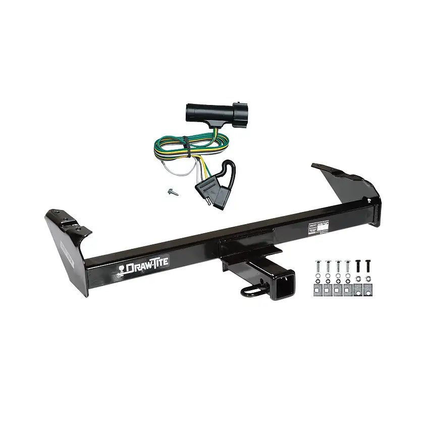 1980-1986 Ford F-250 Except w/Custom Fascia Draw-tite Class 3 Trailer Hitch, 2 Inch Square Receiver Bundle w/ Plug-n-Play T-One Wiring Harness