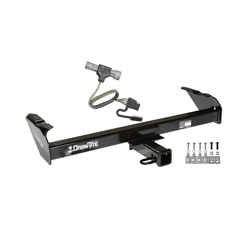 1987-1993 Ford F-350 Draw-tite Class 3 Trailer Hitch, 2 Inch Square Receiver Bundle w/ Plug-n-Play T-One Wiring Harness