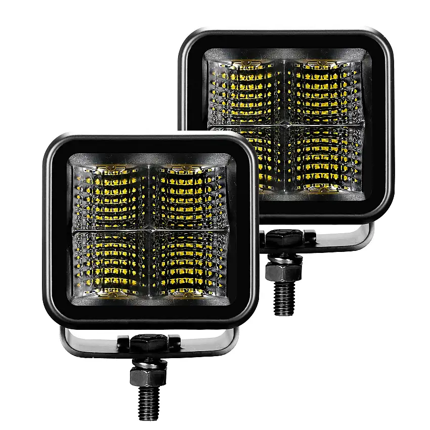 Go Rhino 750400321FCS Blackout Series - CUBEIT 3x3 LED Cube Flood Lights, Pair