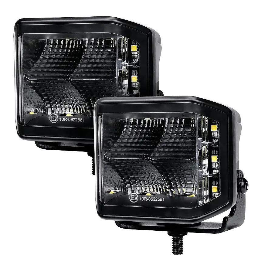 Go Rhino 750700321FCS Blackout Series - SIDELINE 4x3 LED Cube Flood Lights, Pair