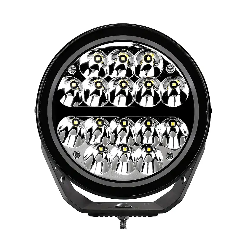 Go Rhino 750800711DRS Blackout Series - MAXROUND 7" LED Driving Light with Daytime Running Lights