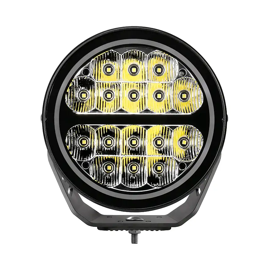 Go Rhino 750800711SRS Blackout Series - MAXROUND 7" LED Spot Light with Daytime Running Lights