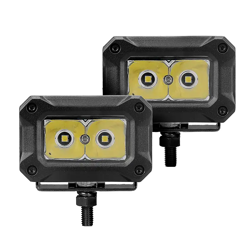 Go Rhino 751003023SBS Bright Series - 3x2 Rectangular LED Spot Lights, Pair