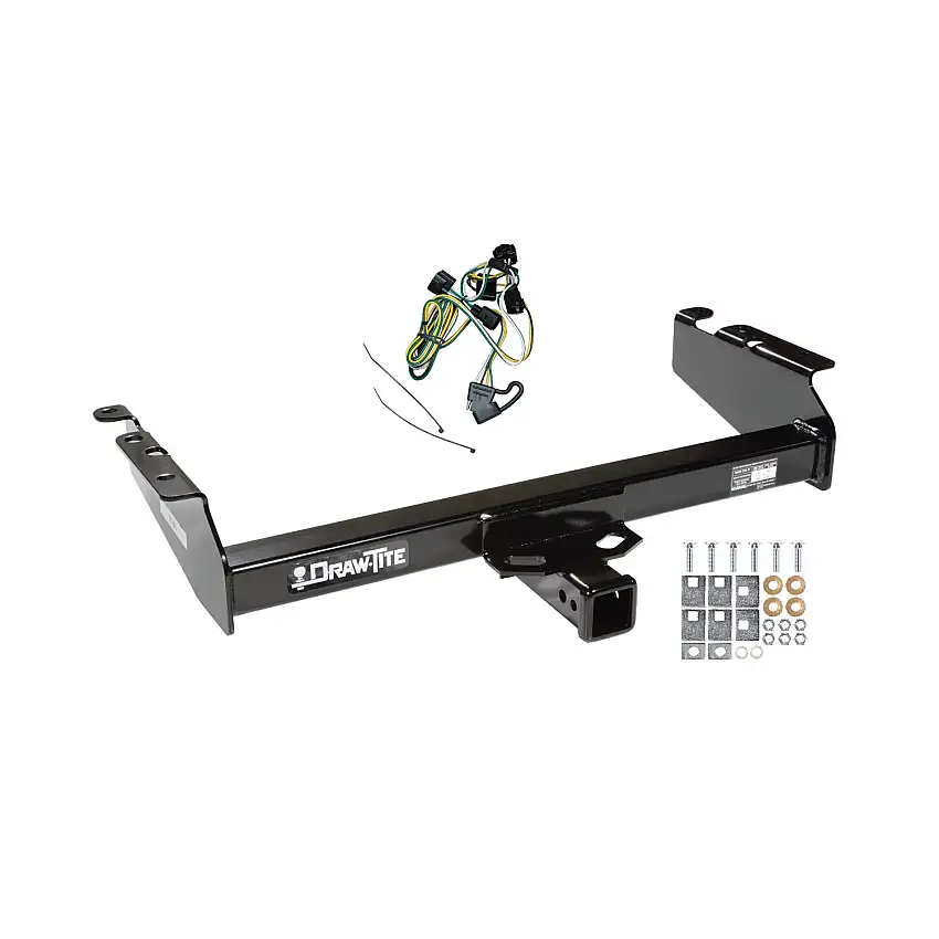 1995-2001 Dodge Ram 1500 Draw-tite Class 3 Trailer Hitch, 2 Inch Square Receiver Bundle w/ Plug-n-Play T-One Wiring Harness