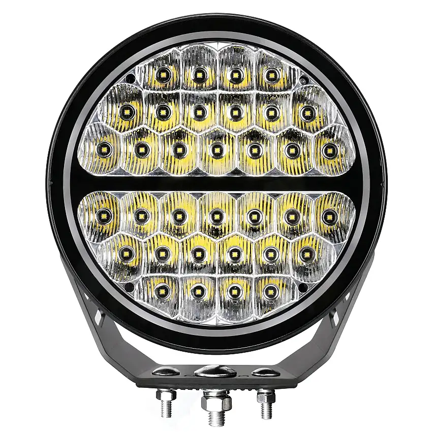 Go Rhino 751700911DRS Blackout Series - MAXROUND 9" Round LED Driving Light w/Daytime Running Lights