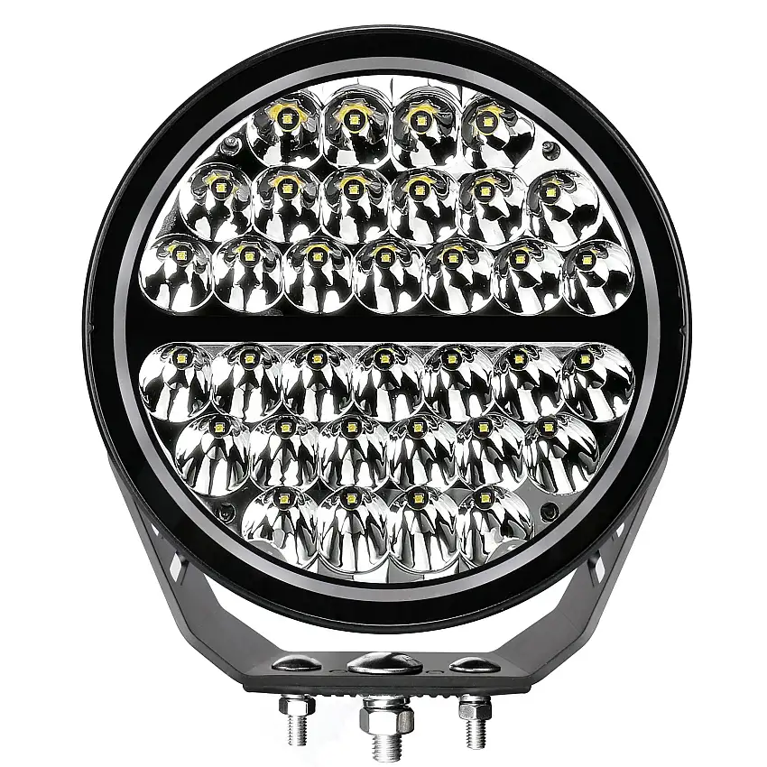 Go Rhino 751700911SRS Blackout Series - MAXROUND 9" Round LED Spot Light w/Daytime Running Lights