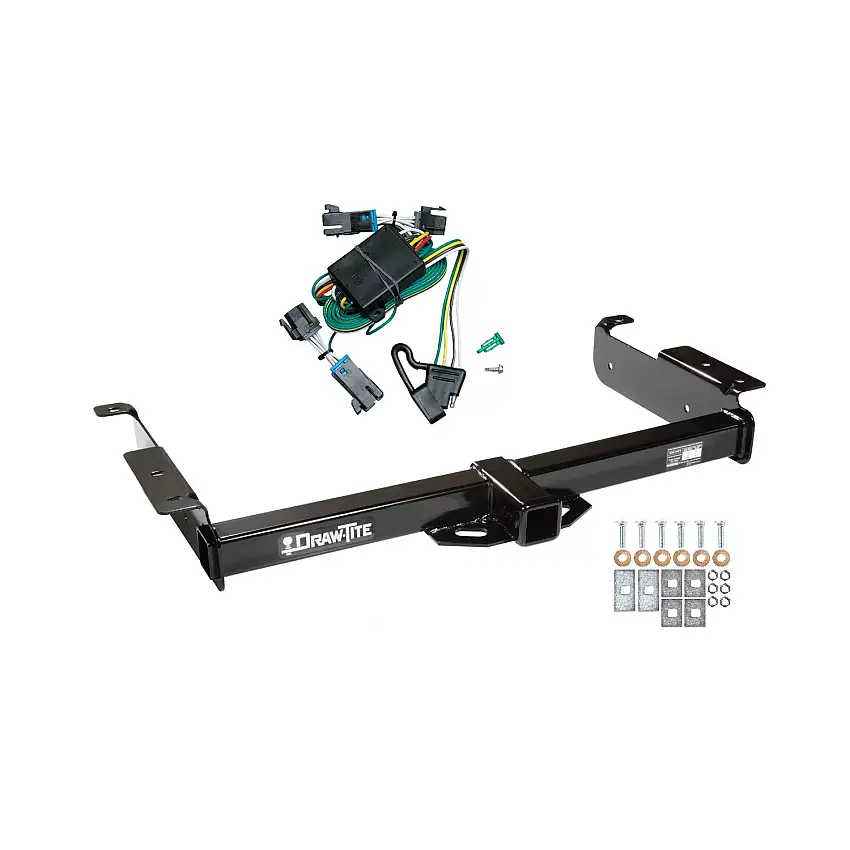 2000-2002 Chevrolet Express 1500 Draw-tite Class 3 Trailer Hitch, 2 Inch Square Receiver Bundle w/ Plug-n-Play T-One Wiring Harness