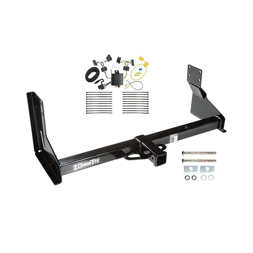 2010-2013 Freightliner Sprinter 3500 w/Factory Step Bumper Excluding Models w/30-3/8 Frame Width Draw-tite Class 3 Trailer Hitch, 2 Inch Square Receiver Bundle w/ Plug-n-Play T-One Wiring Harness