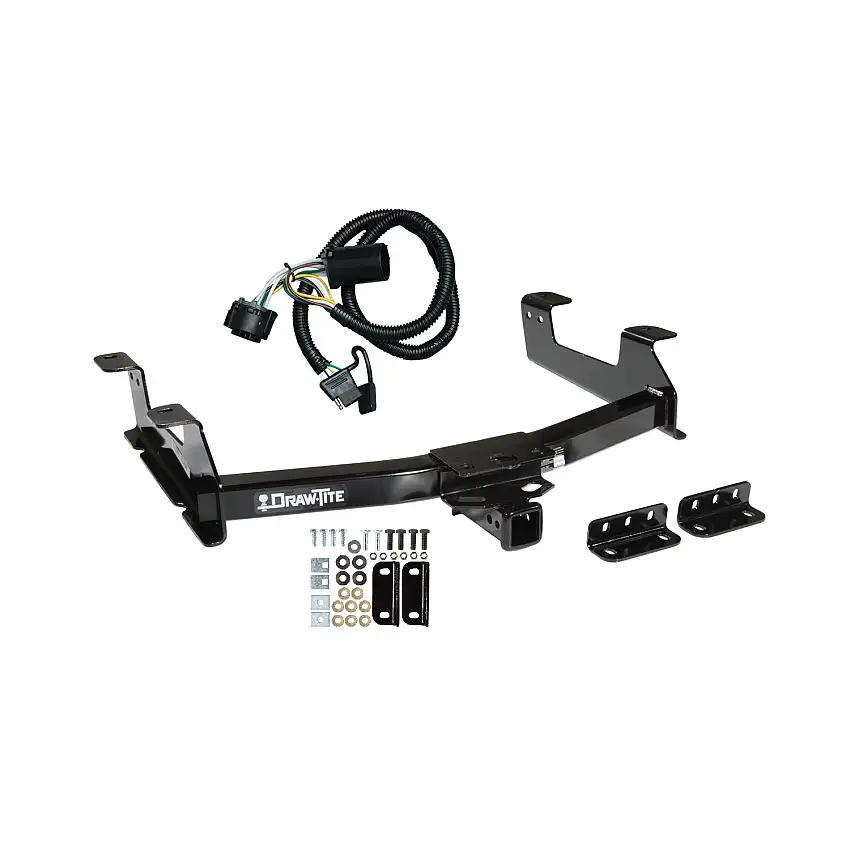 2011-2014 GMC Sierra 2500 HD Draw-tite Class 4 Trailer Hitch, 2 Inch Square Receiver Bundle w/ Plug-n-Play T-One Wiring Harness