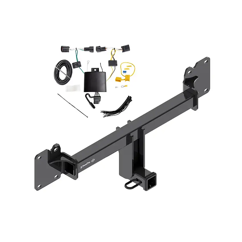 2017-2021 Jaguar F-Pace Draw-tite Class 4 Trailer Hitch, 2 Inch Square Receiver Bundle w/ Plug-n-Play T-One Wiring Harness