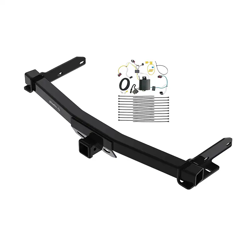 2021-2021 Jeep Grand Cherokee w/Removable OEM Fascia Panel Only Draw-tite Class 4 Trailer Hitch, 2 Inch Square Receiver Bundle w/ Plug-n-Play T-One Wiring Harness