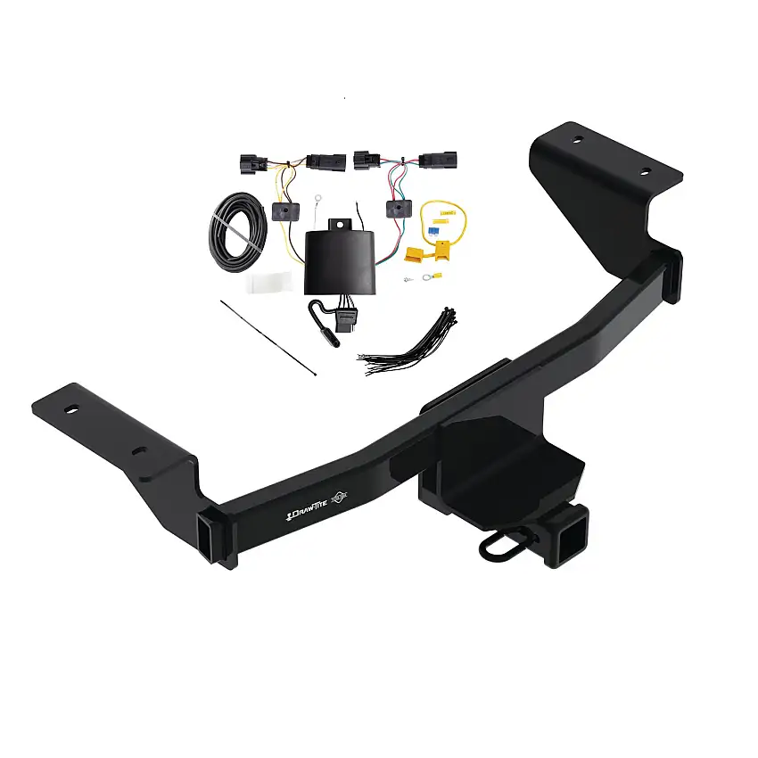 2021-2023 Ford Mustang Mach-E Draw-tite Class 3 Trailer Hitch, 2 Inch Square Receiver Bundle w/ Plug-n-Play T-One Wiring Harness