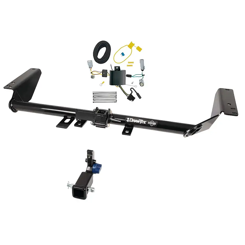 2020-2024 Chrysler Voyager Draw-Tite Hidden Hitch Completely Hidden Trailer Hitch 2 Inch Removable Receiver Bundle w/ Plug-n-Play T-One Wiring Harness