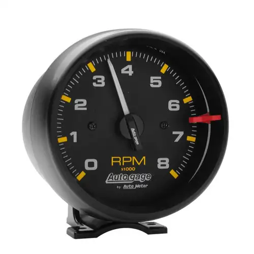 AutoMeter GAUGE, TACHOMETER, 3 3/4", 8K RPM, PEDESTAL, BLK DIAL BLK CASE, AUTOGAGE 2300