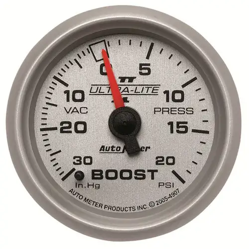 AutoMeter GAUGE, VAC/BOOST, 2 1/16", 30INHG-20PSI, MECHANICAL, ULTRA-LITE II 4907
