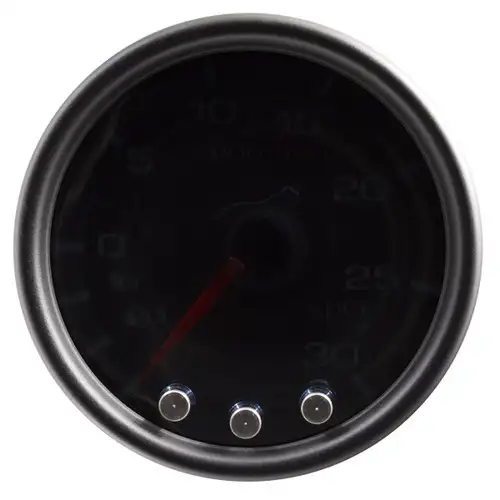 AutoMeter GAUGE, VAC/BOOST, 2 1/16", 30INHG-30PSI, STEPPER MTR W/PK & WRN, BK/SMK/BK, SPEK P30252